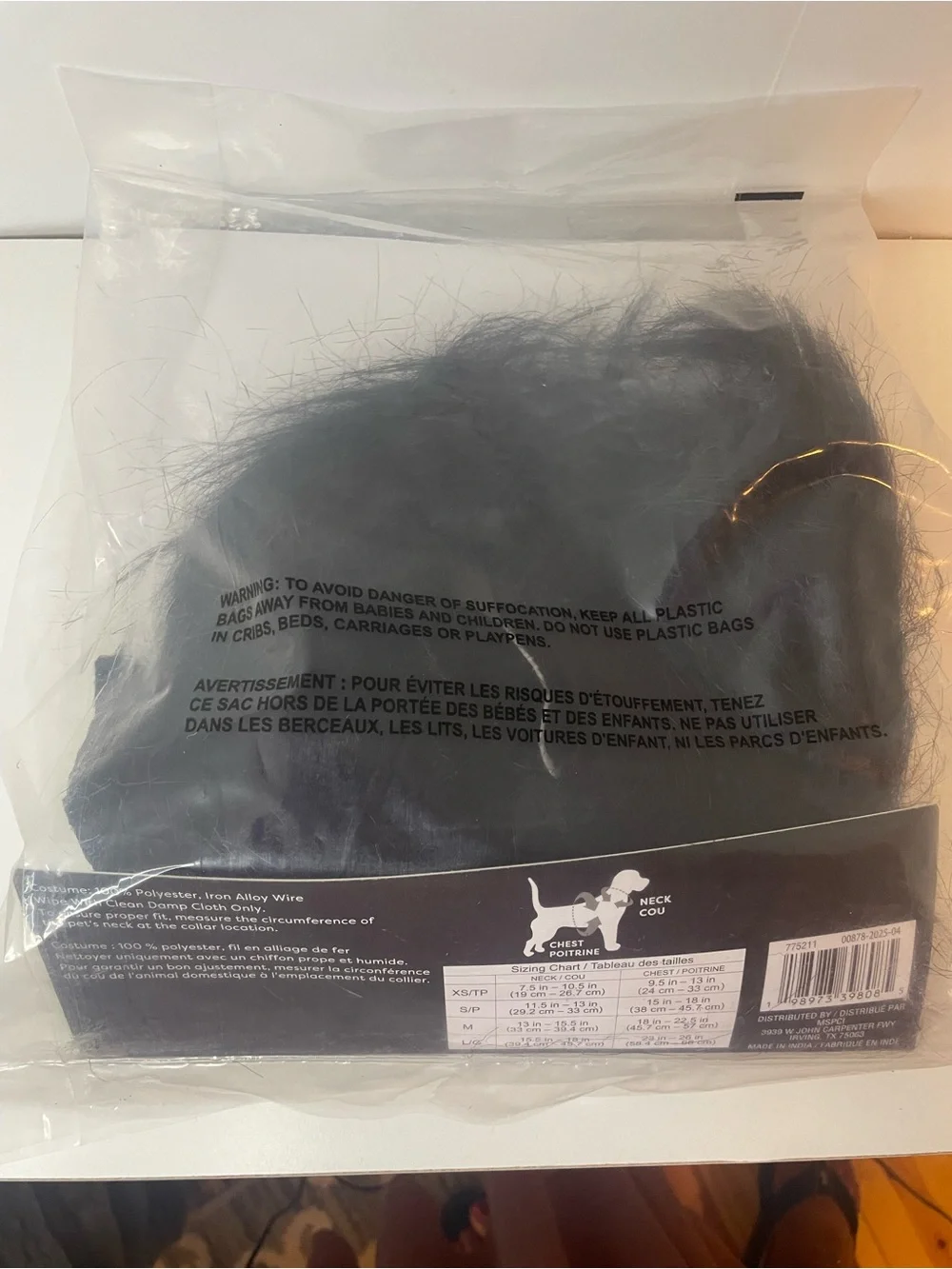 Black Spider Halloween Dog Costume with Plush Legs
